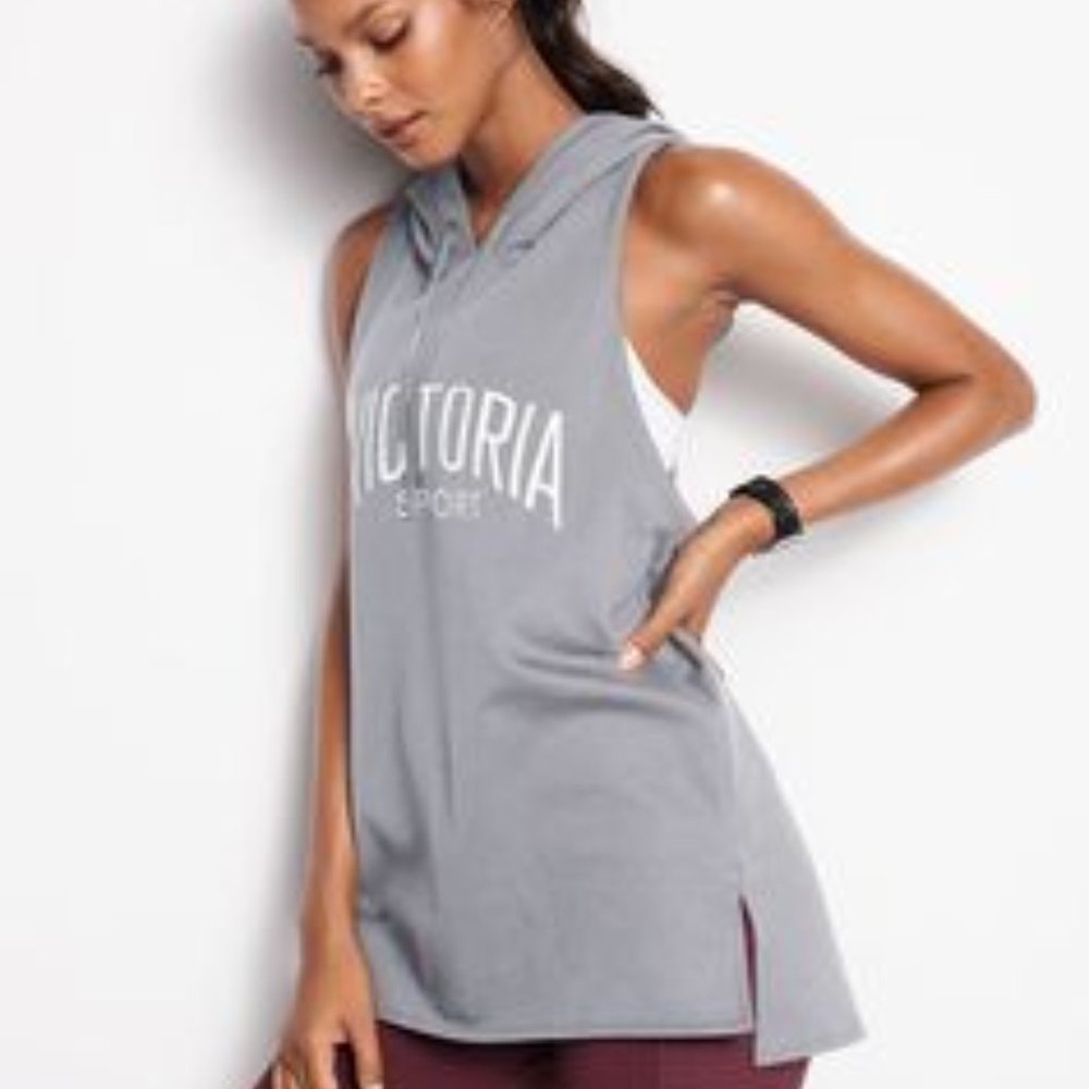 Victoria's Secret VSX Sport Sleeveless Sport Pullover Hoodie Gray Size XS